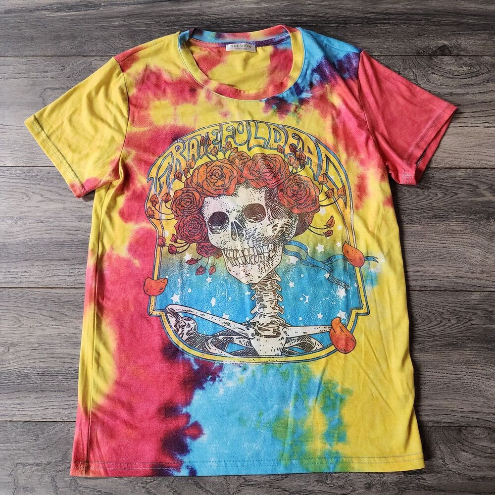 Grateful Dead Bertha Frame Multi Dip Dye Official Merchandise T-shirt Sz S